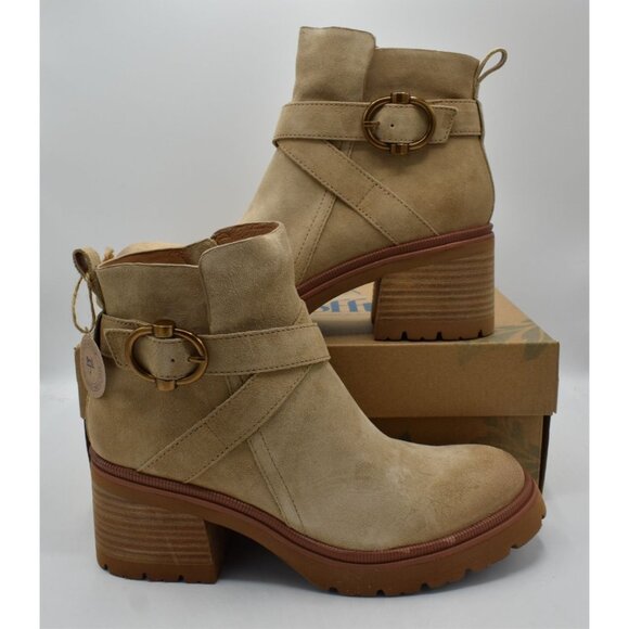Sofft Womens Size 9.5 Jenine Lennox Tan Suede Zip Block Heel Ankle Boots Shoes - Picture 3 of 15